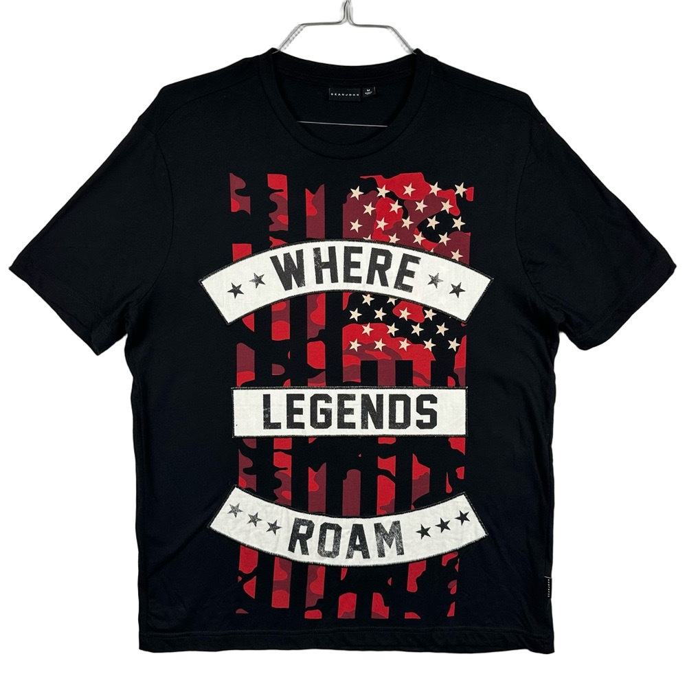 Sean John Black and Red Men’s Graphic Tee Size Medium